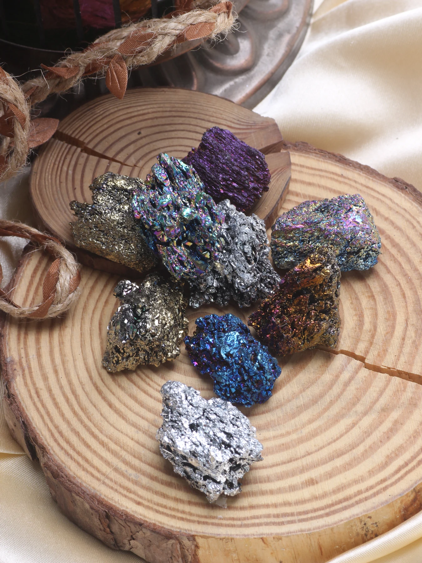 Natural Raw Stone Crystal Minerals Box Kit Amethyst Pyrite Celestine Specimen Home Decor DIY Necklace Pendant Accessories