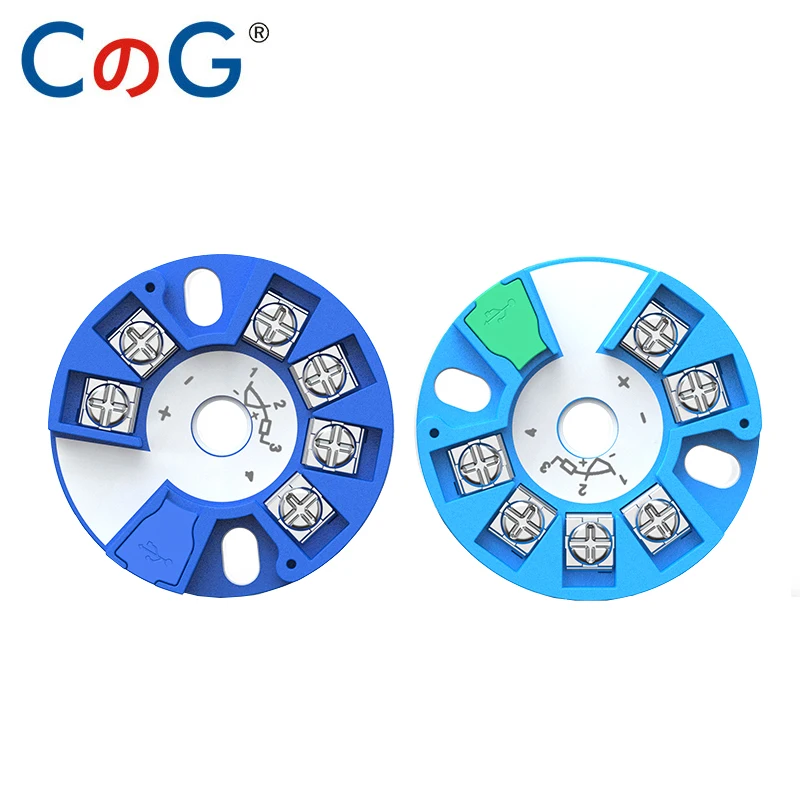 Programmable Thermocouple K J PT100 to 4-20mA Converter TC RTD Input 4-20mA Output Head-mounted Temperature Transmitter With USB