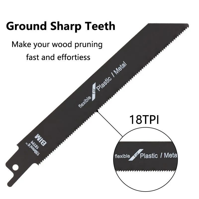 Reciprocating Saw Blade 6 inch 24TPI/9 inch 6TPI High Carbon Steel for Wood, Metal, Plastics, Aluminum Fast Cutting Tools