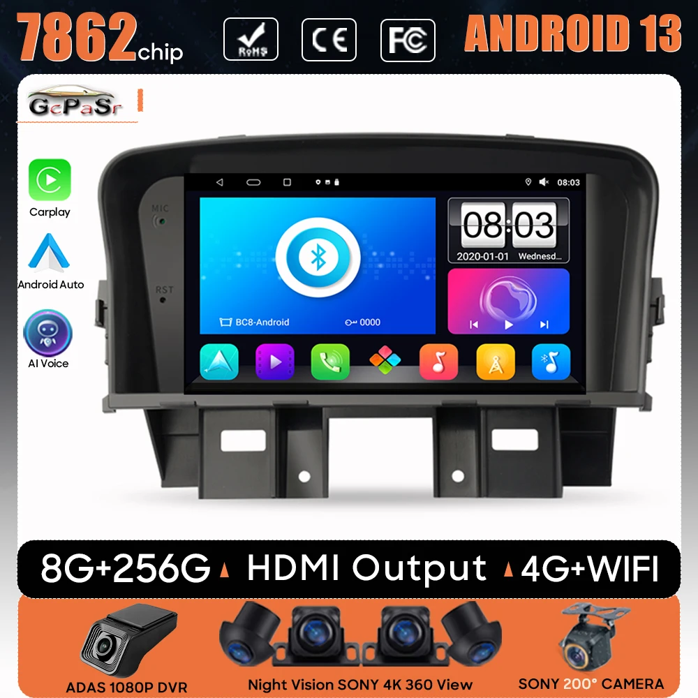 

Car Radio Android For Chevrolet Cruze 2009 - 2014 GPS Navigation Android Auto Screen Multimedia Player Video No 2din DVD 5G Wifi