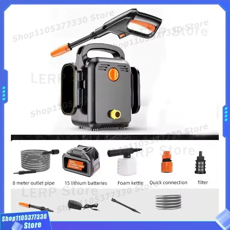 Portable Electric Steam Car Washer High Pressure Cordless Auto Cleaning Tool Battery Powered Mobile Wash Gun for Vehicle