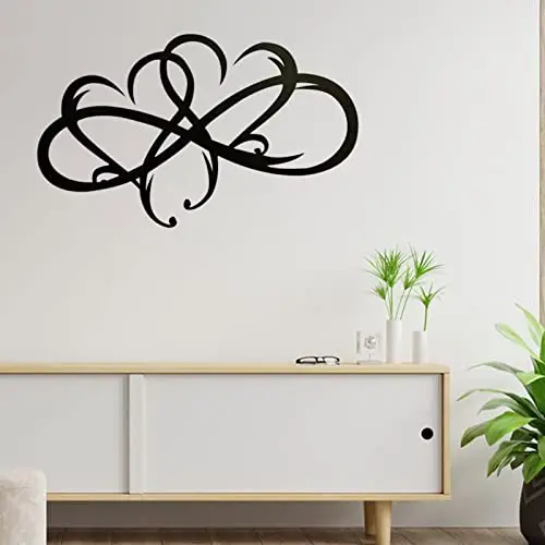 Metal Wall Art Decor Infinity Double Heart Steel Home Decor,Infinity Sign Wall Metal Infinity Heart Art Sculptures Livingroom