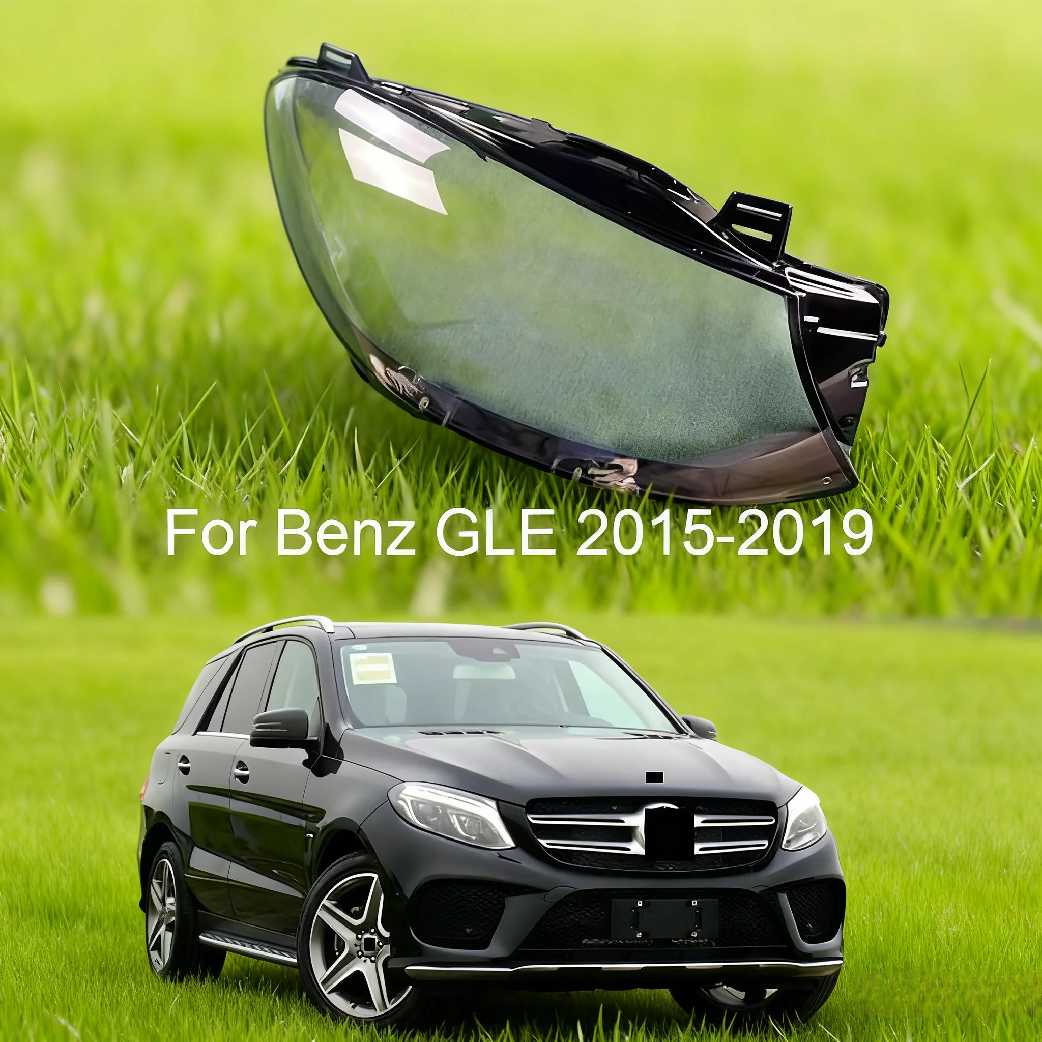 لمرسيدس بنز GLE W166 W292 2015-2019 سيارة الجبهة غطاء المصباح السيارات كشافات شفافة عاكس الضوء ضوء زجاج عدسة قذيفة #4