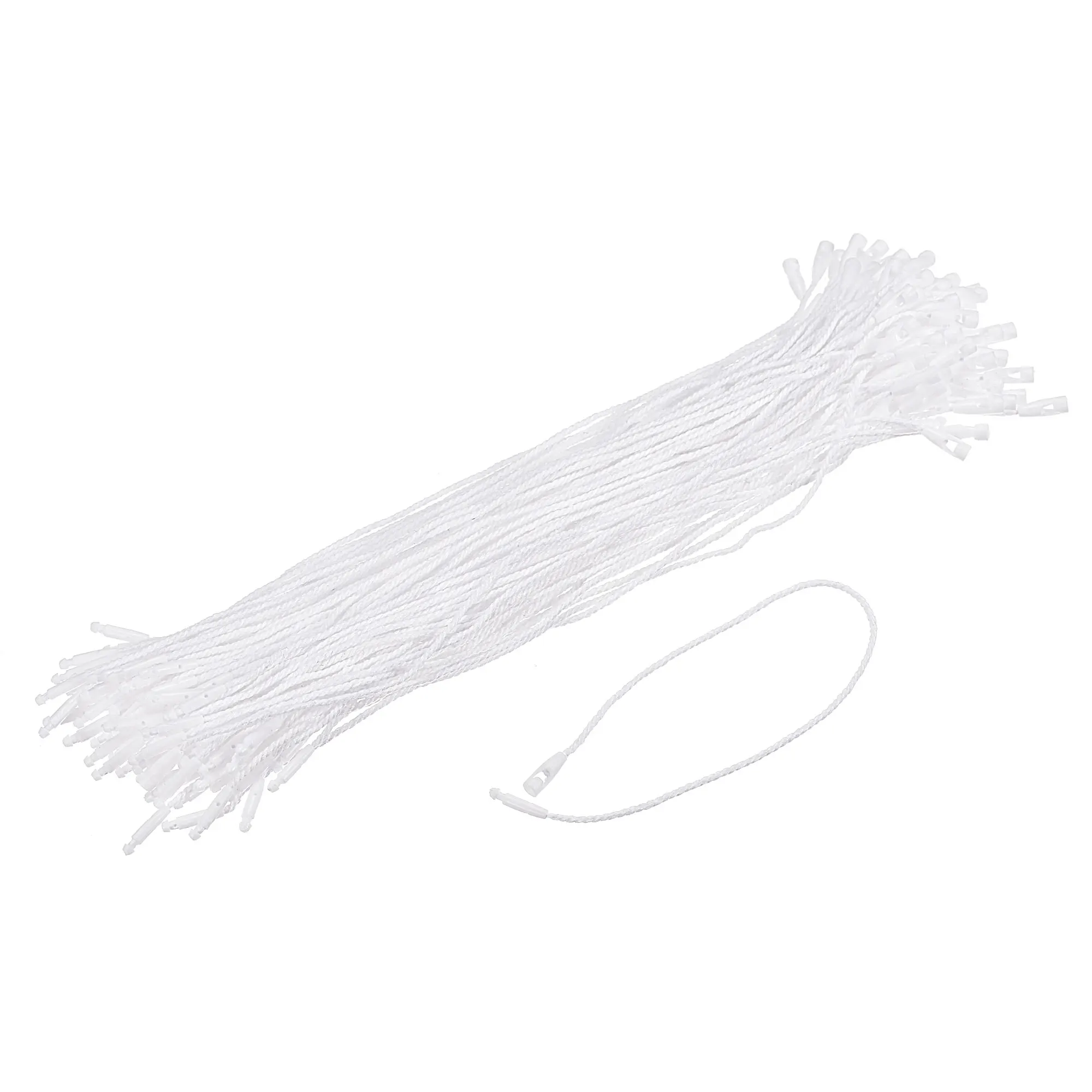 100pcs Cotton Hang Tag String Snap Lock Pins Loop Price Tag Fastener Plastic Tags Ties Fashion Bag Price Tag Rope 3.2/4.7/7.8