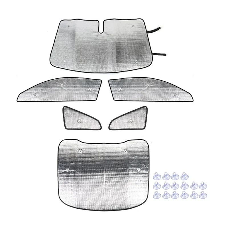 

For Ford Mustang 2015-2023 Car Windshield Sunshade Sun Shade Heat Shield Window Sun Visor Mat Replacement Parts 6PCS