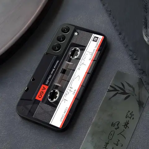 마그네틱 라디오 테이프 카세트 휴대폰 케이스, 삼성 갤럭시 S23 S24 S21 S22 S20 울트라 Fe 플러스 A34 A16 A54 A24 A52 A53 M54 용 유리