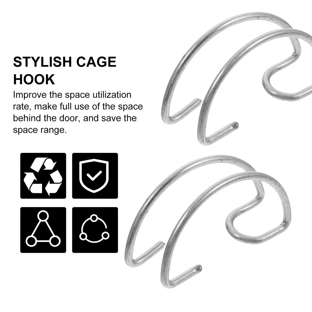 

40Pcs Chicken Cage Door Hooks Stainless Steel Multipurpose Durable Hooks for Breeding Equipment Pet Cage Storage