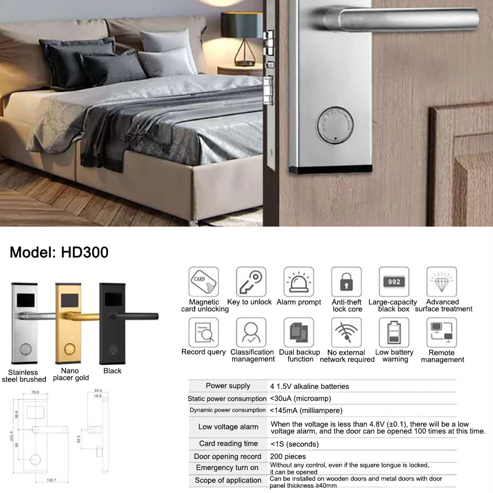 remote control password keyless elock hotel door lock system Rf card electronic hotel locks