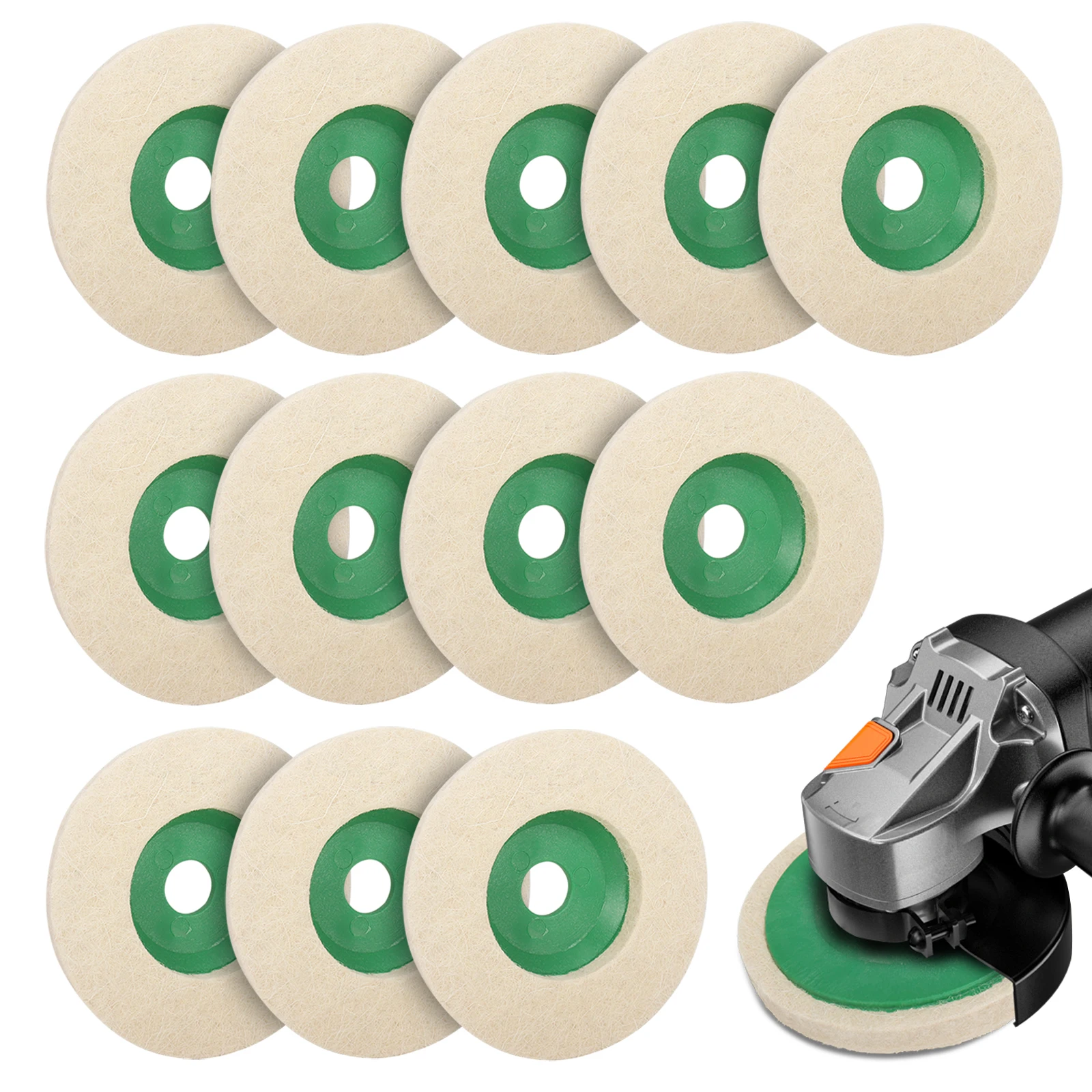 2/5/10pcs 4' Industrial Wool Felt Polishing Wheel Grinding Disc for Angle Grinder Metal Rust Removal