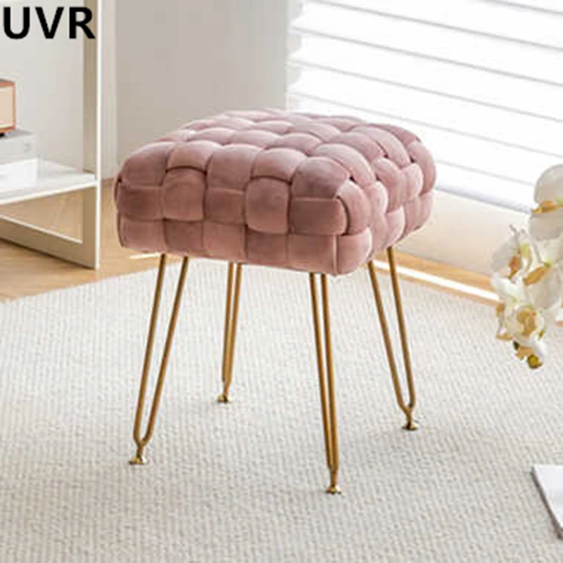 UVR Bedroom Girls Special Makeup Stool Creative Weaving Dressing Table Stool Light Luxury Senior Minimalist Footstool Home