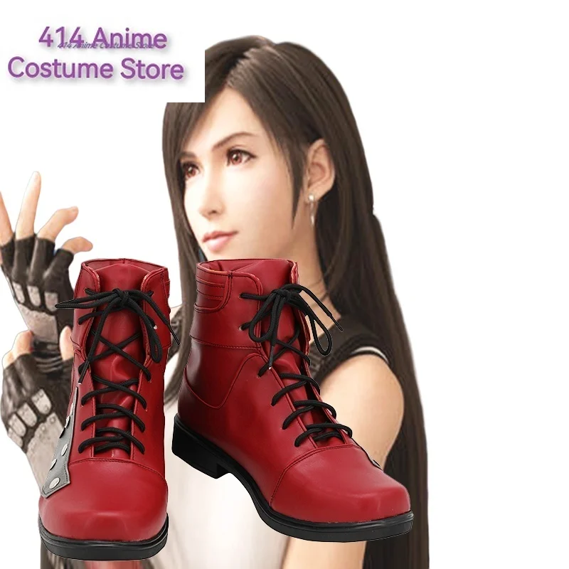 Game Final Fantasy 7 Tifa Cosplay Shoes Boots Props Halloween Party Role Play Custom Made Aksesori