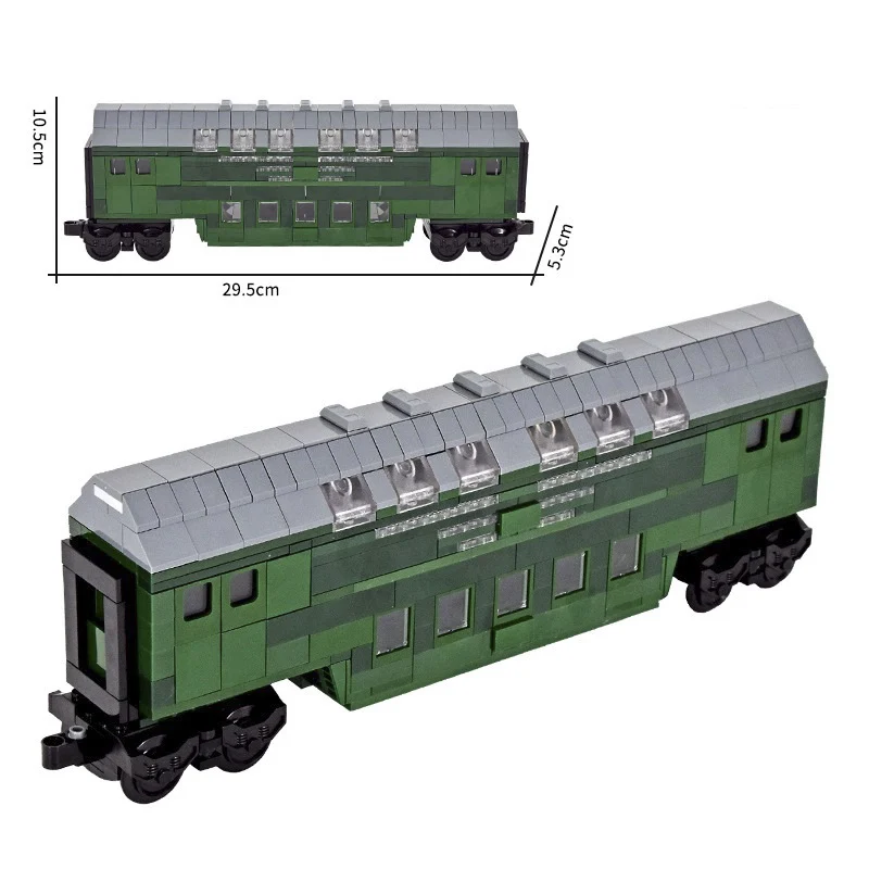MOC City Creative Cargo Train Rheingold Double-decker Transport Vehicle Building Block Bricks 60052 60336 DIY Technical Kids Toy - view 4