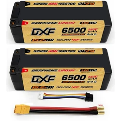 DXF 4S 6500mAh 15.2V 150C High Capacity Lipo Battery Hardcase XT90 EC5 5mm Bullet Plug for 1:8 Scale RC Car Multi-Roto Airplane