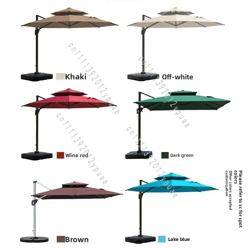 Round Roman Patio Umbrella Replacement Canopy, Outdoor Sun & Rain Proof Shade Cover, Garden Fabric Cover
