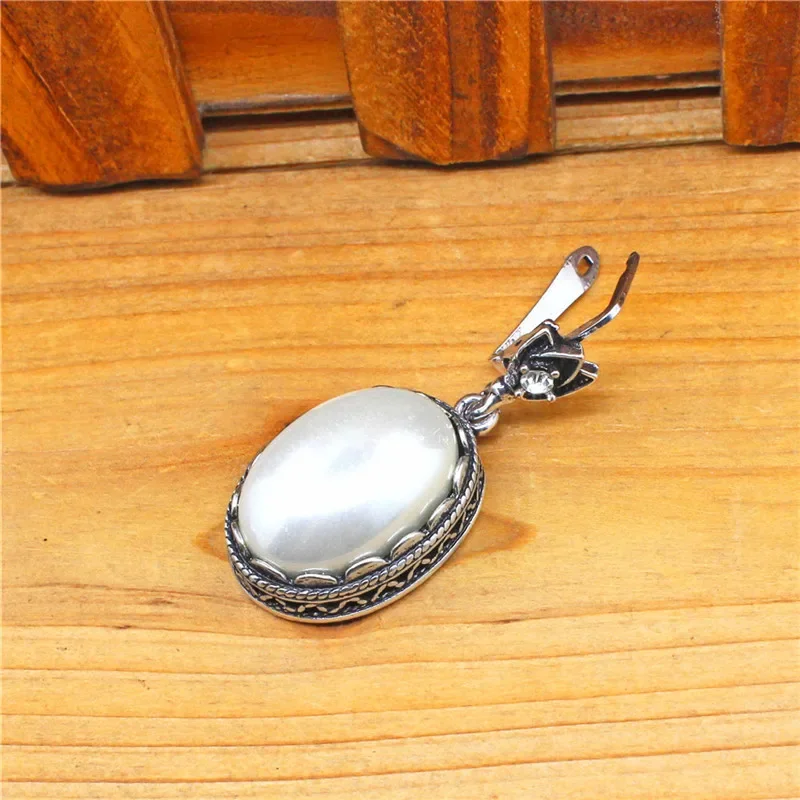 Anstory Pearl Earrings For Women Double Layer Flower Pendant Hook Antique Silver Plated Fashion Jewelry TE288