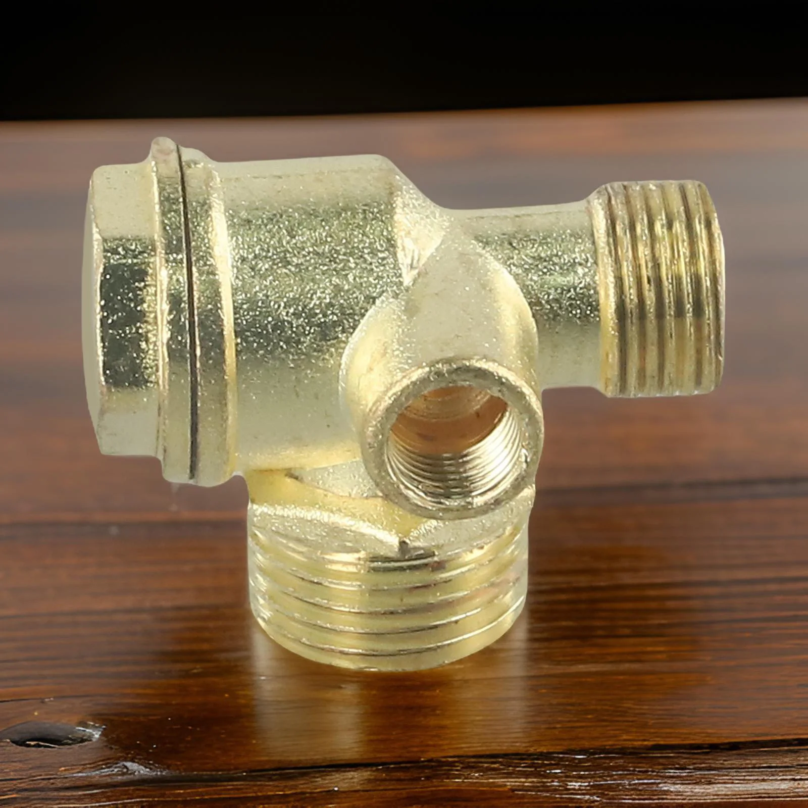 1pc 3-Port Air Compressor Check Valve Brass Central Connector Tool Male Threaded Valves Thread 10mm 16mm 20mm Pneumatic Parts