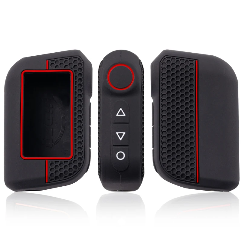 For Starline A93 A63 Russian Version Two Way Car Alarm LCD Silicone Car Key Case Cover Shell Remote Controller Keychain Bag Fob