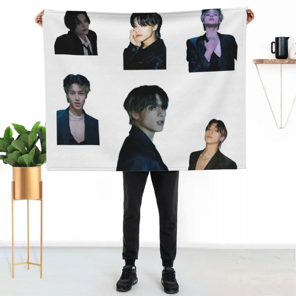 wooyoung,ateez bad dance cover Throw Blanket Plaid on the sofa Weighted Blankets For Bed warm for winter blankets ands Blankets