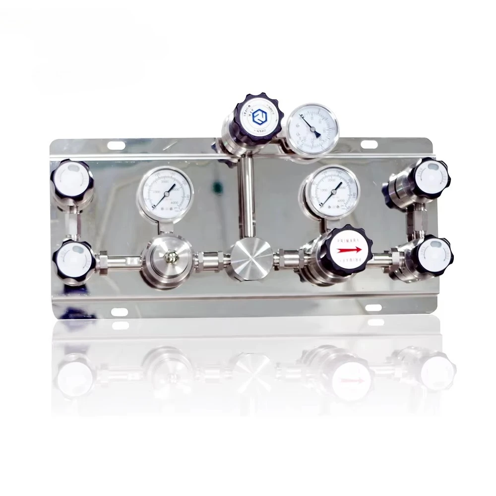 Semi-Automatic SS316L Conversion Manifold Control Panel Nitrogen Inlet 4000 psi Outlet 100 psi