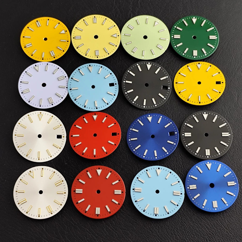 28.5mm NH35 Dial Fits NH35/NH36/M8215/E2836 Movement Watch Accessories Blue Luminous NH35 Hands Watches For Men