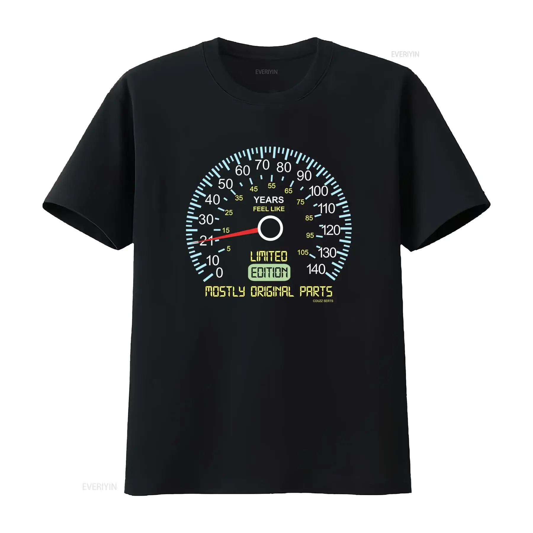 Mens 21St Birthday T Shirt Speedometer Limited Edition vintage Washed Stylish graphic designer clothes fashion Unisex Versatile