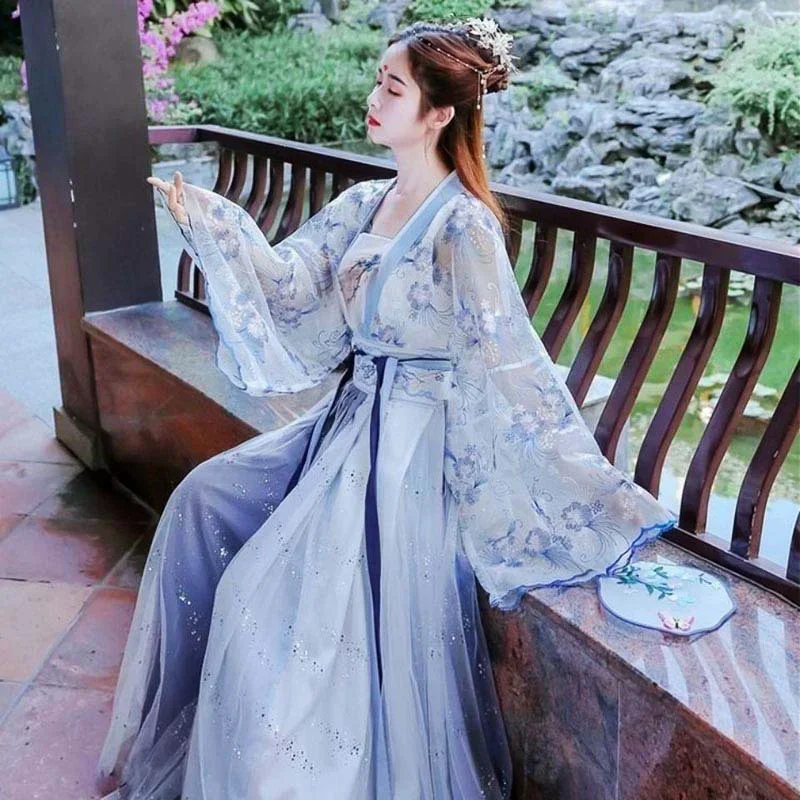 China Ancient Belt Slothing Hanfu Ladies Long Akirt Canghai Fu Hua Shen Fu gonna retrò in vita