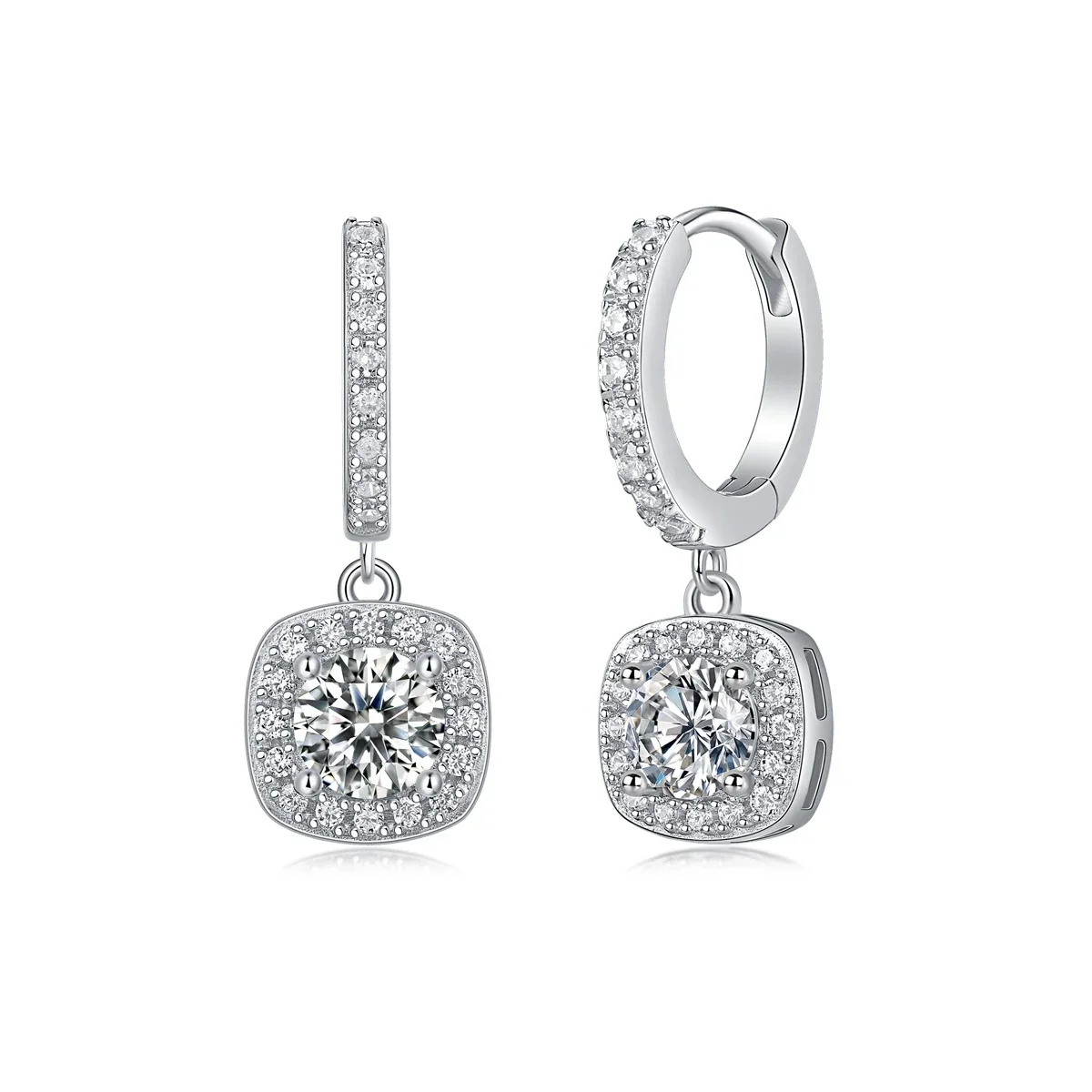 Moissanite Brincos para Mulheres, Jóias, Certificação GRA, 925 Sterling Silver, 0.5CT, Novos Produtos