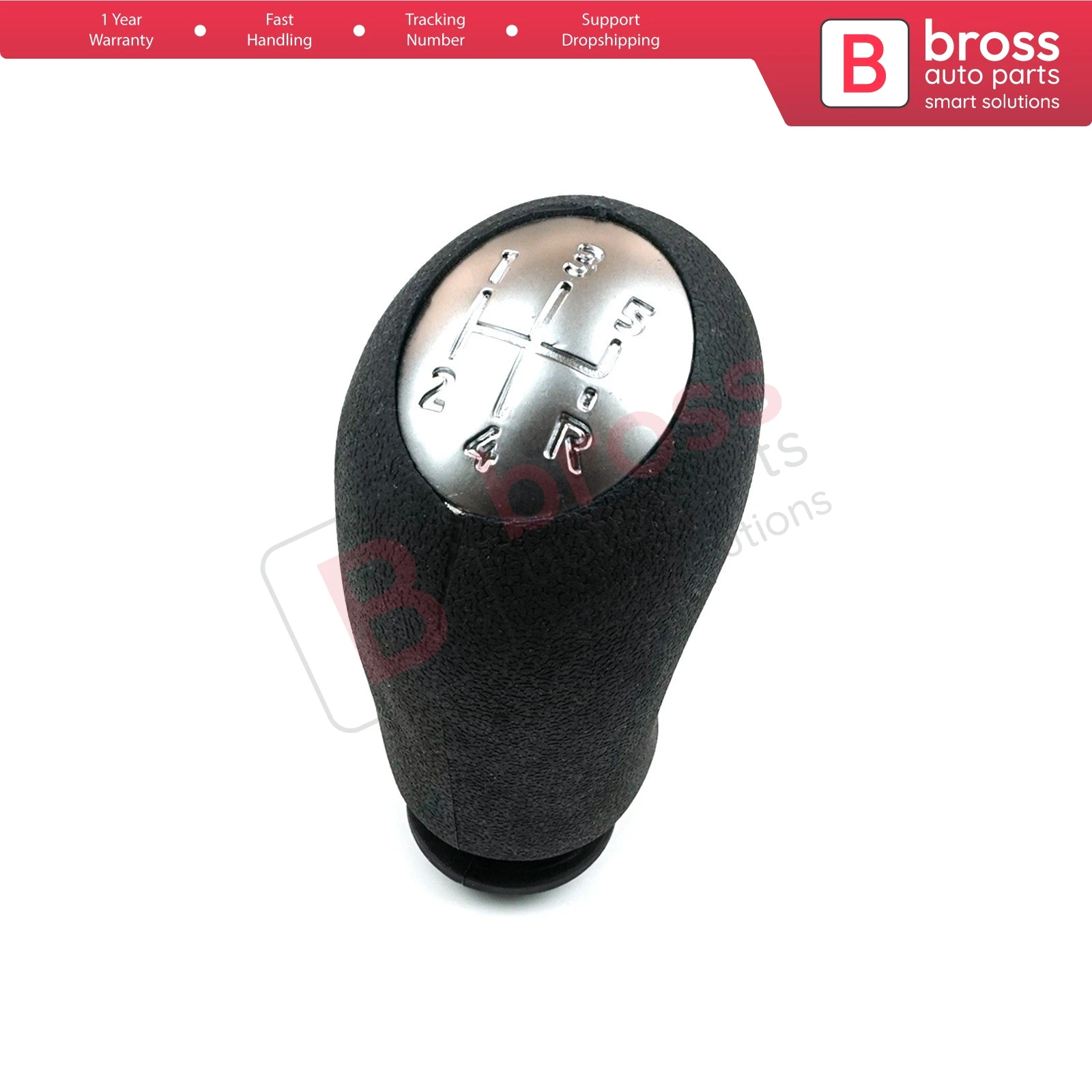 BSP542 5-Speed Gear Shift Stick Knob 8200079112 Black Chrome for Clio MK3 2005-2009, Megane MK2 2002-2009, scenic MK2 2003-2006