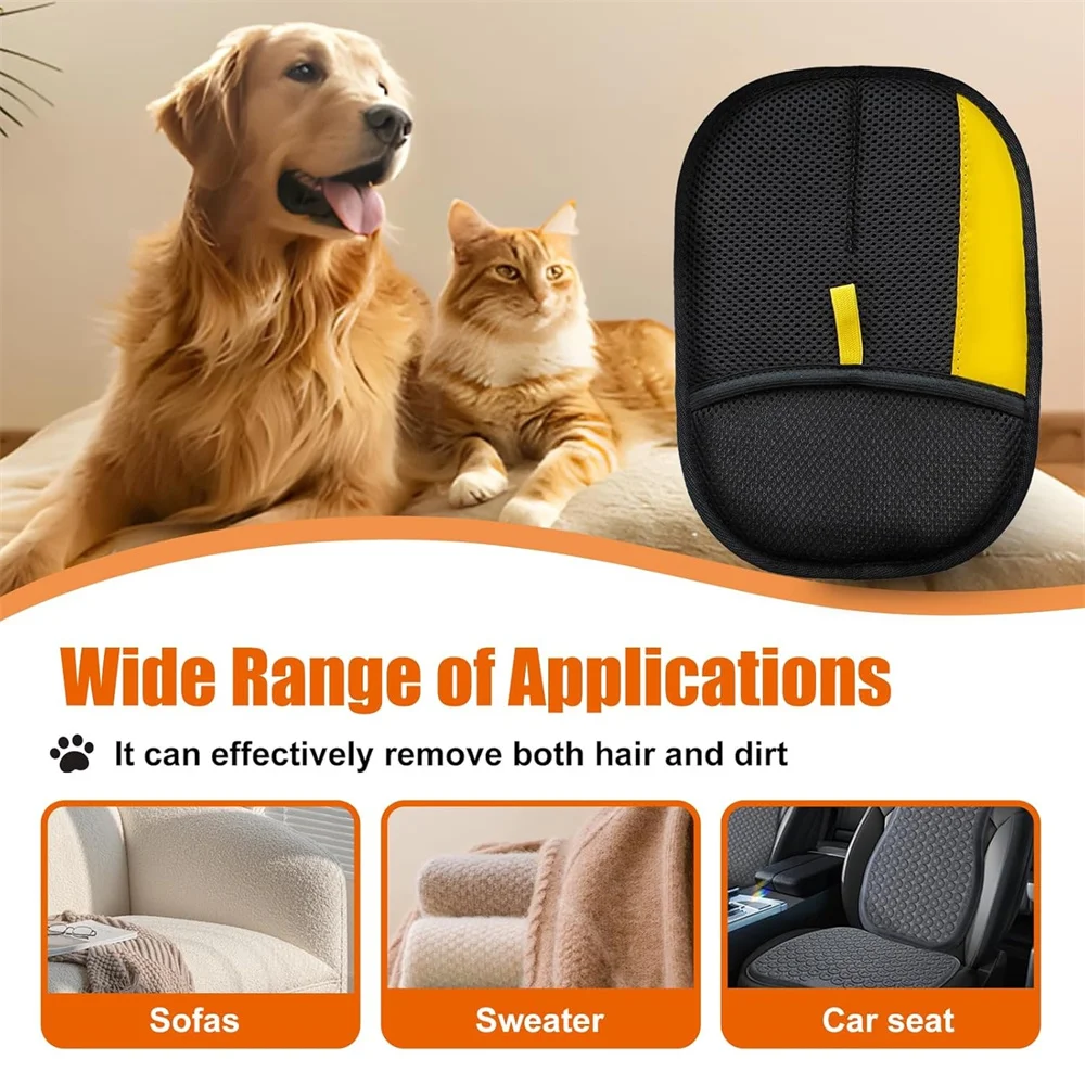 2pcs Pet Hair Remover Mitt Pet Hair Remover Gloves Deshedding Brush Glove for Dog Cat Rabbit with Long/Short Cortinas Y Alfombra view 3