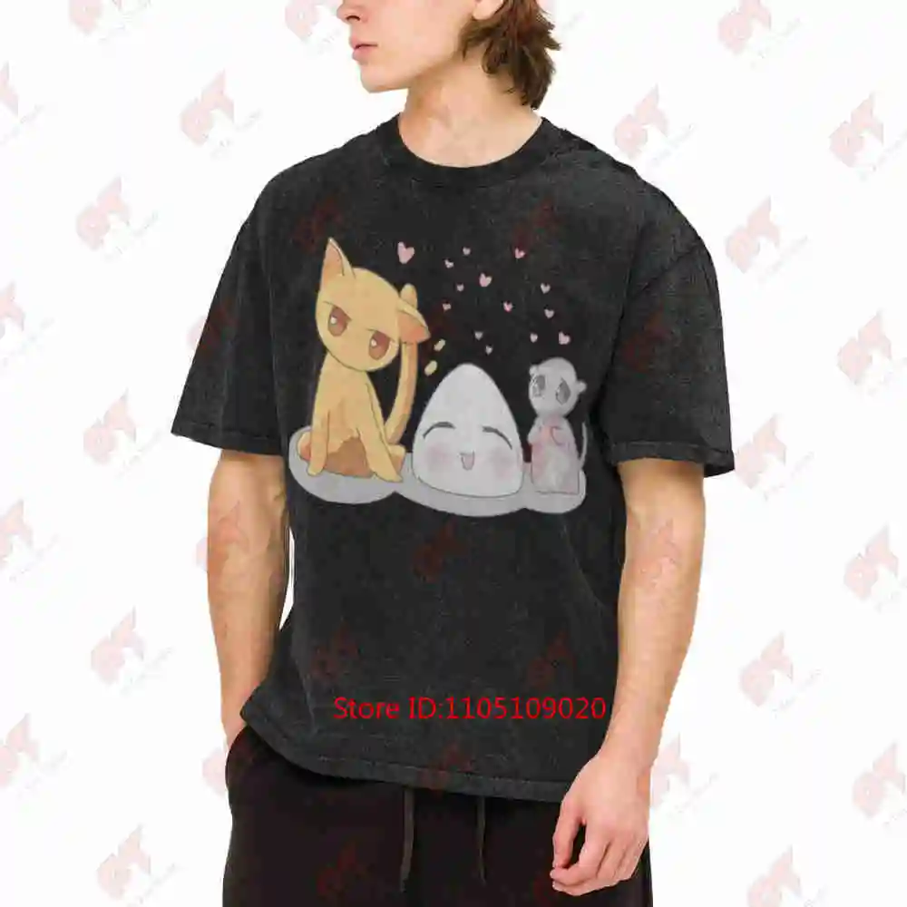 Vintage Fruit Basket Mouse Pattern Kyo Yuki Onigiri Vintage Washed Tee Pure Cotton T-Shirt