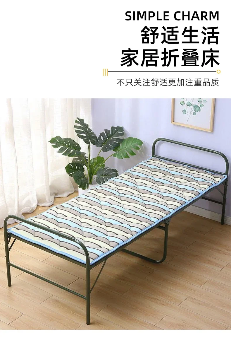 Folding Bed Single Lunch Break Bed Free Installation Rental Room Steel Steel