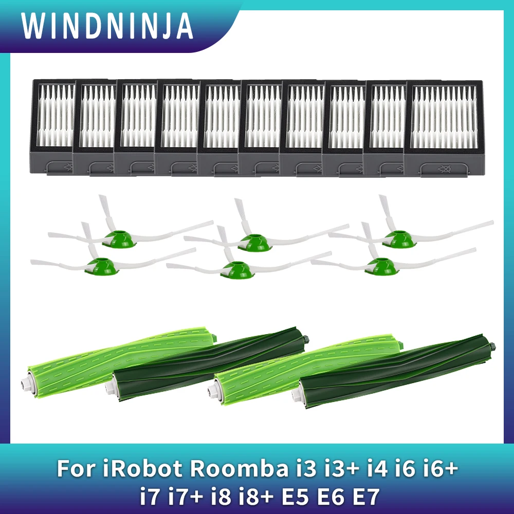 For iRobot Roomba i3 i3+ i4 i4+ i6 i6+ i7 i7+ i8 i8+/Plus E5 E6 E7 I E J Series Vacuum Cleaner Brushes Filters Bags Replacement