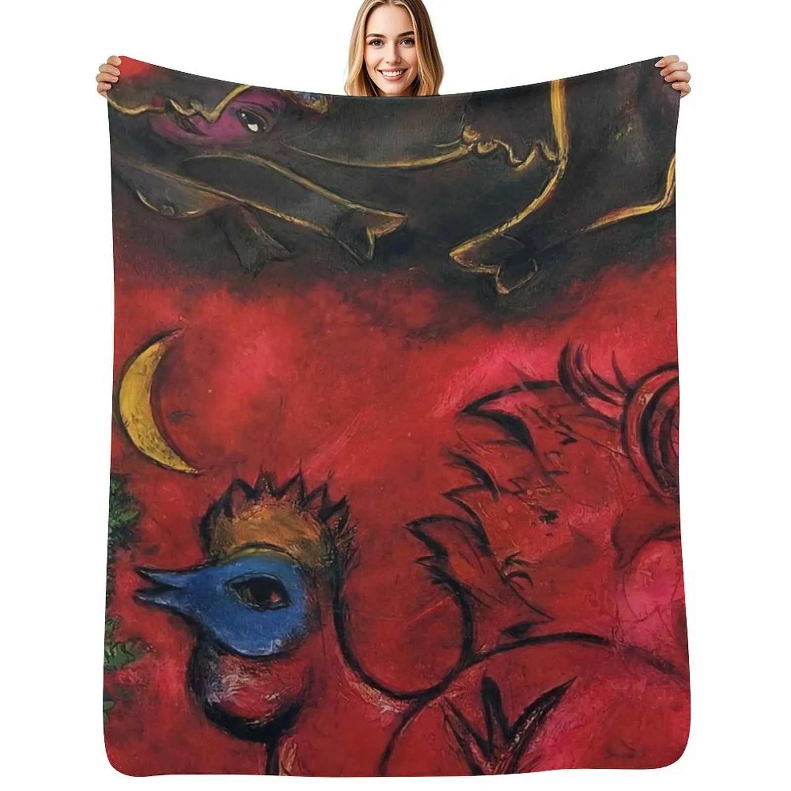 

marc chagall surrealism art Throw Blanket Lightweight Warm Blanket for Indoor Outdoor Use