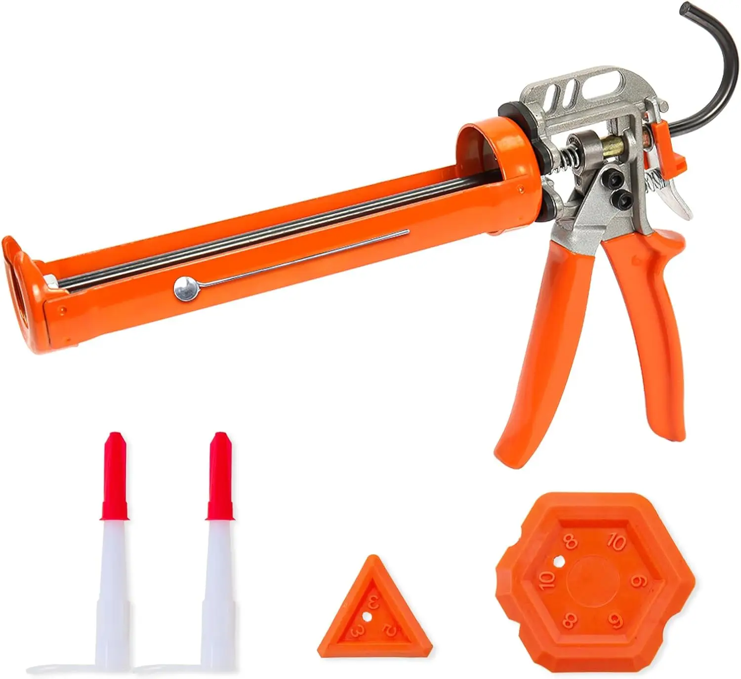 Caulking Gun No Drip, Sealant Finishing Tool Grout Scraper for Kitchen Bathroom Window Sink Joint, 20:1 Thrust Ratio, 1/10 Gallon Cartridge