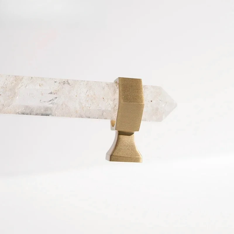 مقبض كابينة من الكريستال الطبيعي، مقابض خزانة الملابس، درج يسحب أجهزة أثاث كروم لامعة أنيقة