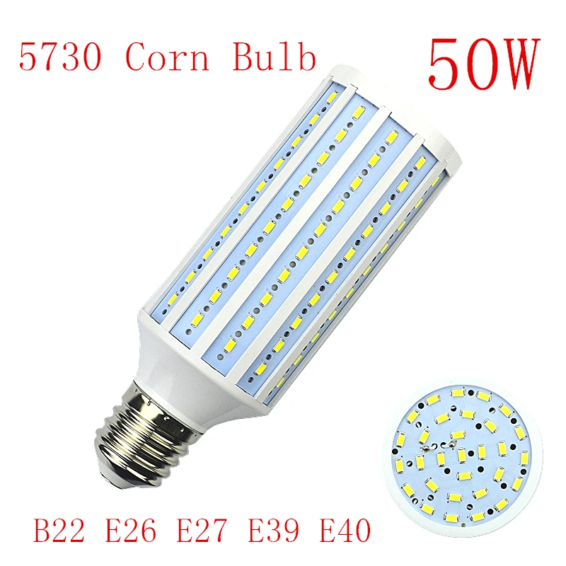 Bombilla LED E14 B22 E27 E26 E39 E40 5730, foco de maíz, 25W 30W 40W 50W 60W 80W 100W, lámpara 110V 220V, luces blancas frías y cálidas