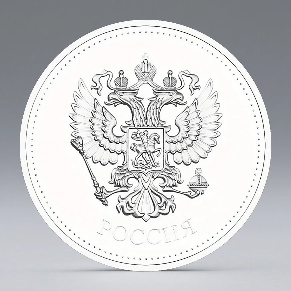 Saint George and The Dragon Silver Plated Collectible Coin Double Heads Eagle Pattern Commemorative Coin