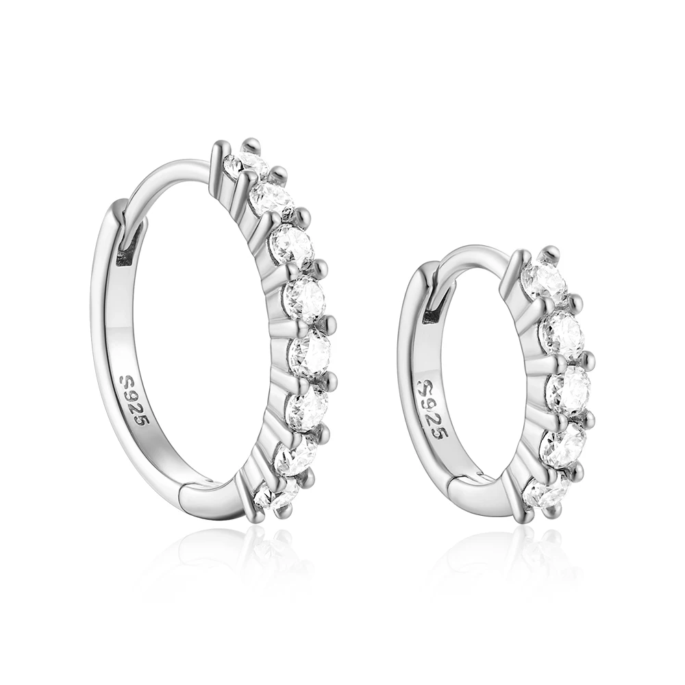 KOJ Exquisite 8MM/12MM Hoop Earrings for Women Original 925 Sterling Silver Real Moissanite Gem Women's Earring 2023 New