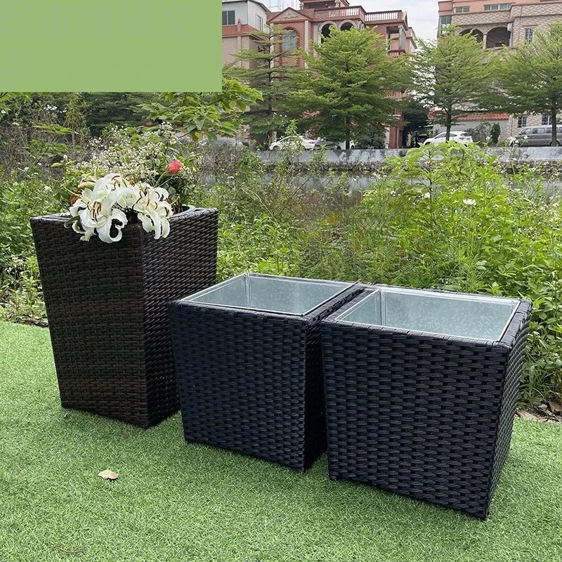 Factory Direct Compatible With Outdoor Beach Garden Courtyard Rattan Storage Box Outdoor Lounge Cafe