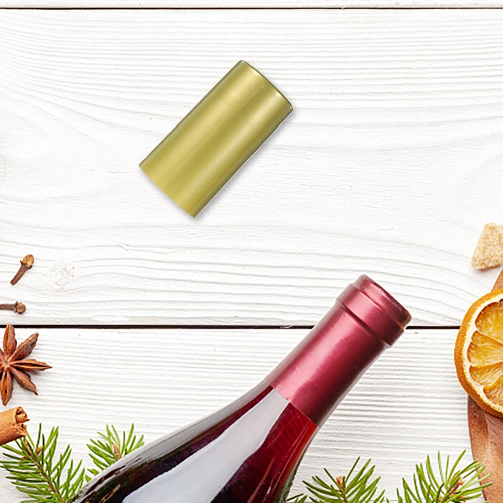 

50 Pcs Red Bottle Sealing Film Sealers Unbreakable Shrink Wrap Stoppers Heat Capsules Pvc Shrinker Opener