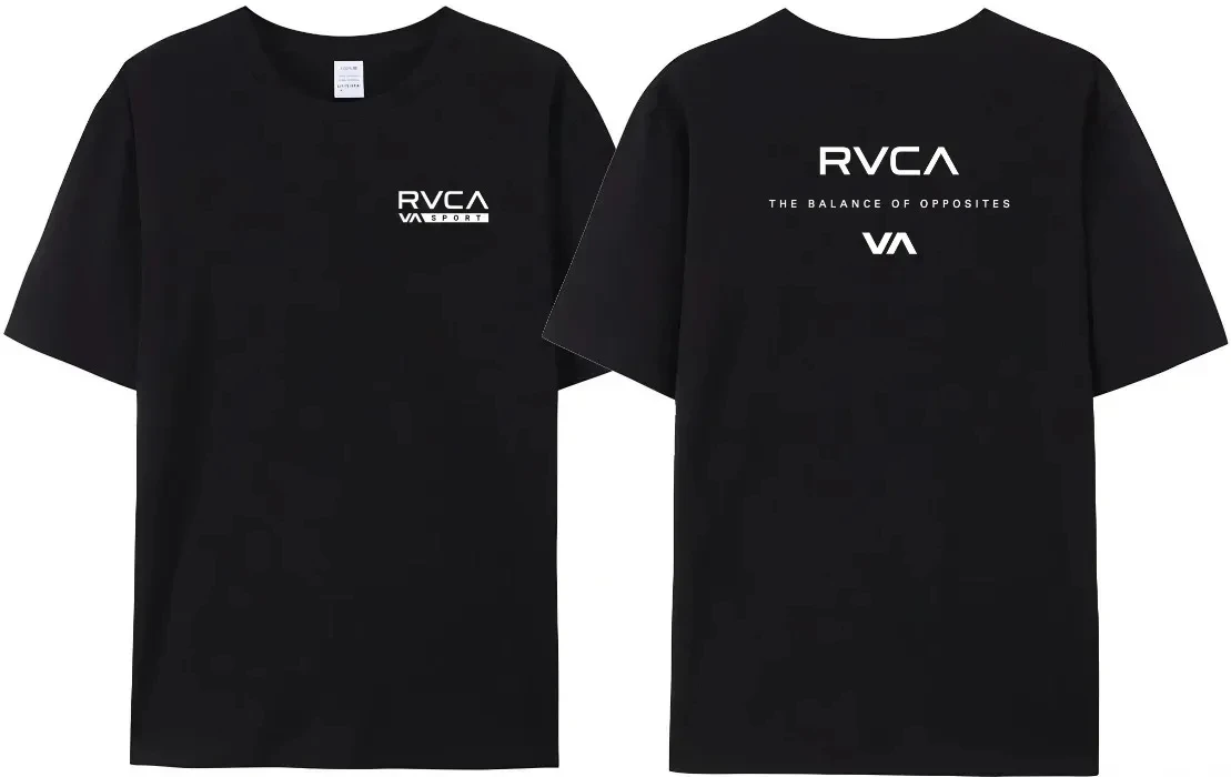 RVCA Tシャツ 黒 S RVCA Men's 2X Short Sleeve Crew Neck Shirt, Black, S