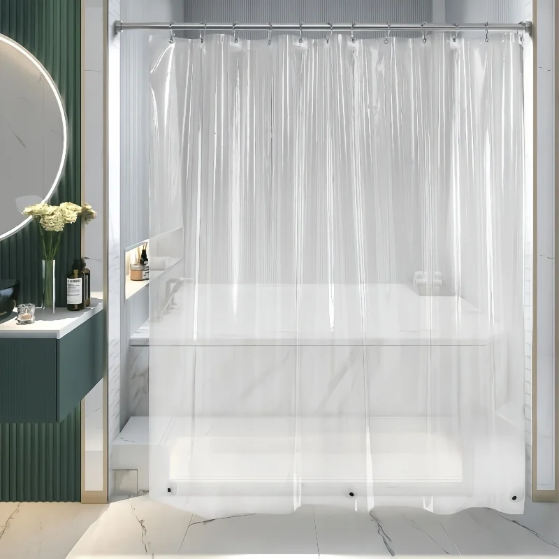 Shower Curtain Transparent PEVA Transparent Shower Curtain Bathroom Accessories Comes With 3 Magnets And 12 Anti-rust Grommets