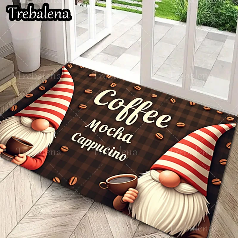 1 шт. приветственный дверной коврик Рождественский гном кофейная тема коврик для домашнего декора