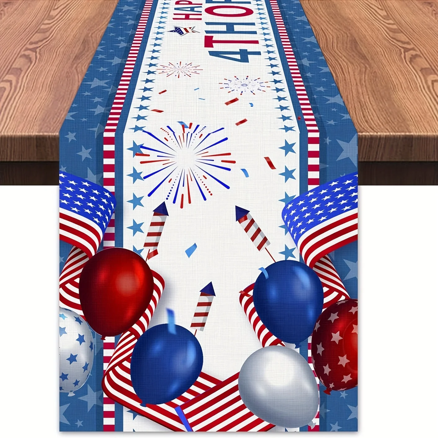 1pc 4th Of July Table Runner Patriotic Memorial Day Decoration Independence Day Table Runners For Holiday Farmhouse Dinner Party