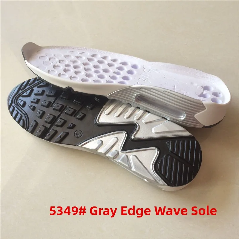 Men's Sports Casual Shoes Air Cushion Sole Wave Shoes Ultra-light Polyurethane PU Shoe Sole Replacement Large Bottom