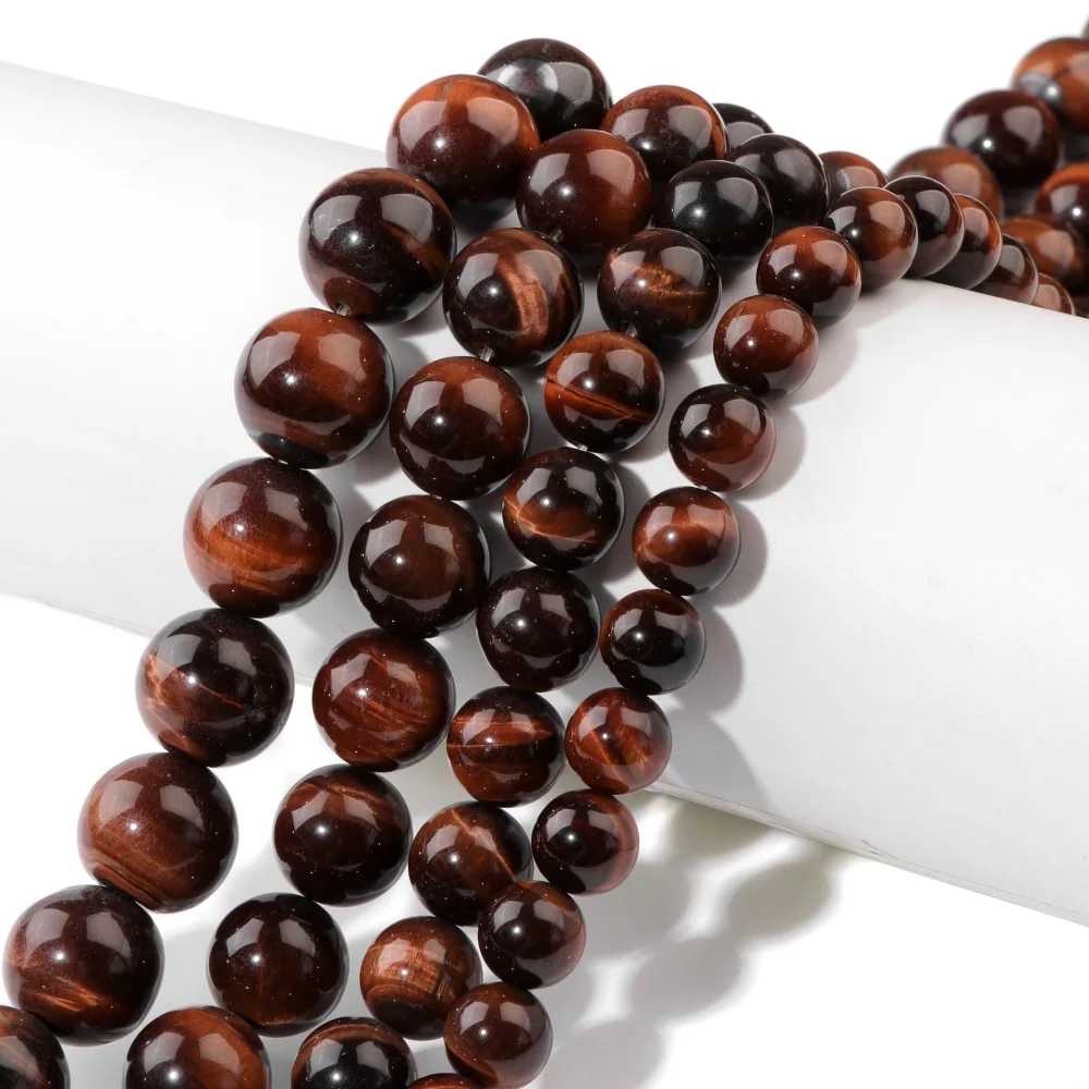 High Quality Grade A 10 12 14 16mm Red Tiger Eye Beads Smooth Round Bead Loose Spacer Beads for DIY Necklace Bracelet Earrings