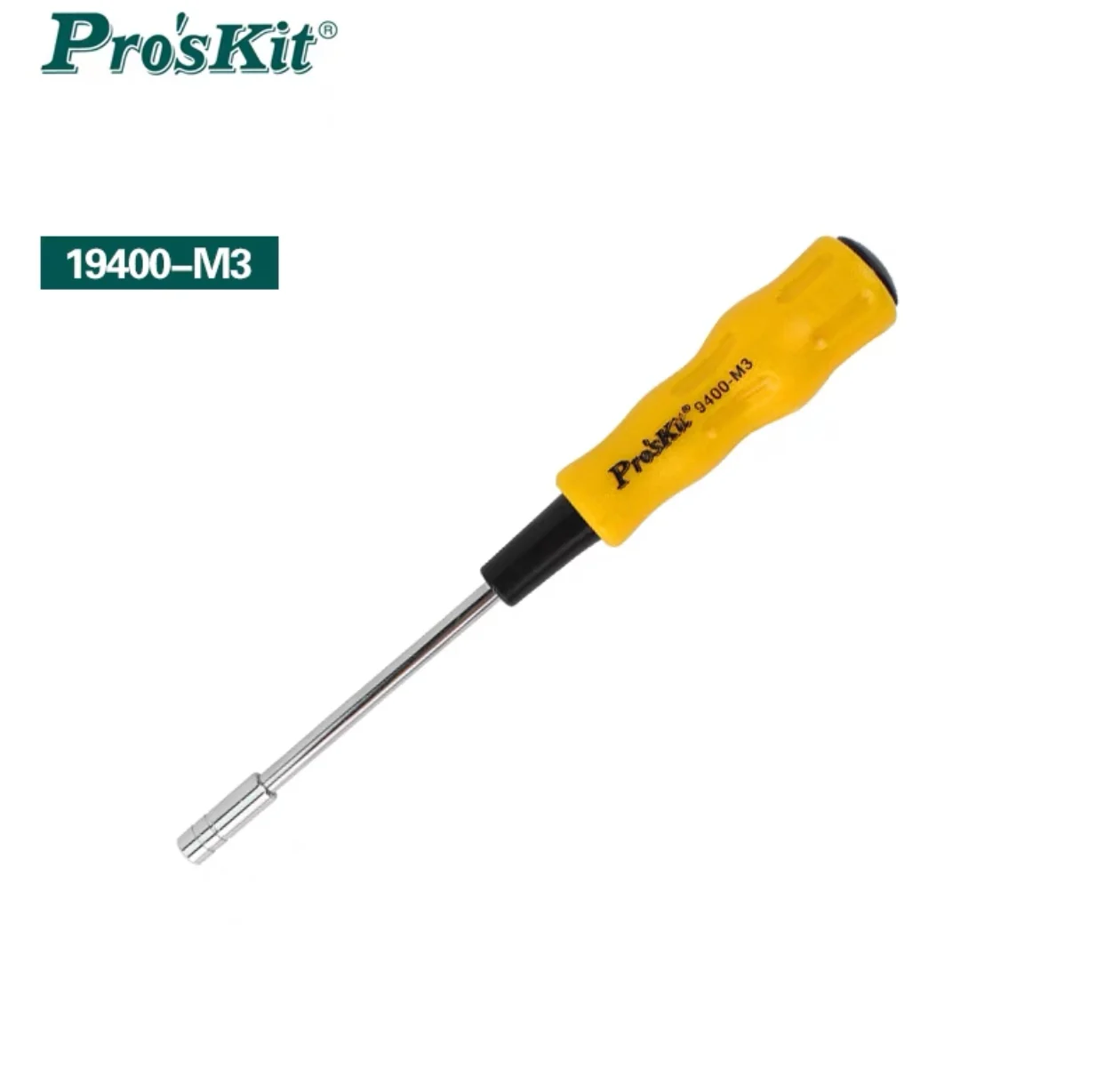 Baogong 19400 Series Soft Handle Socket Driver Screwdriver External Hex Socket 3-6mm Yellow and Black Soft Handle Socket Driver