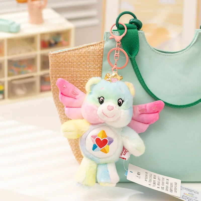 

15cm New Care Bears Plush Key Chains Backpack Lovely Stuffed Toys Schoolbag Decor Cute Keyring Present Birthday Gifts