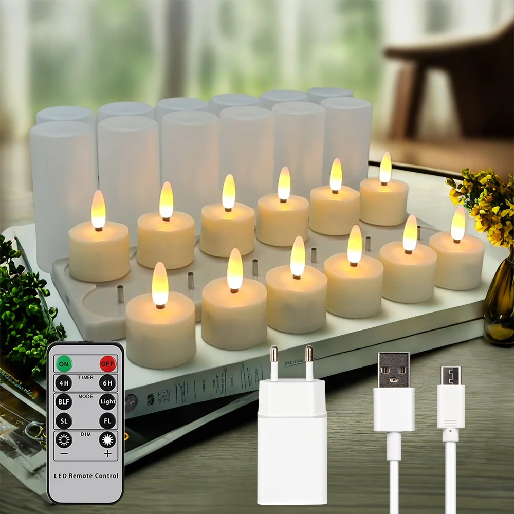 Flicker Flicker LED Candle Set para Home Decor, velas sem chama, lâmpada eletrônica, controle remoto, luzes de Natal