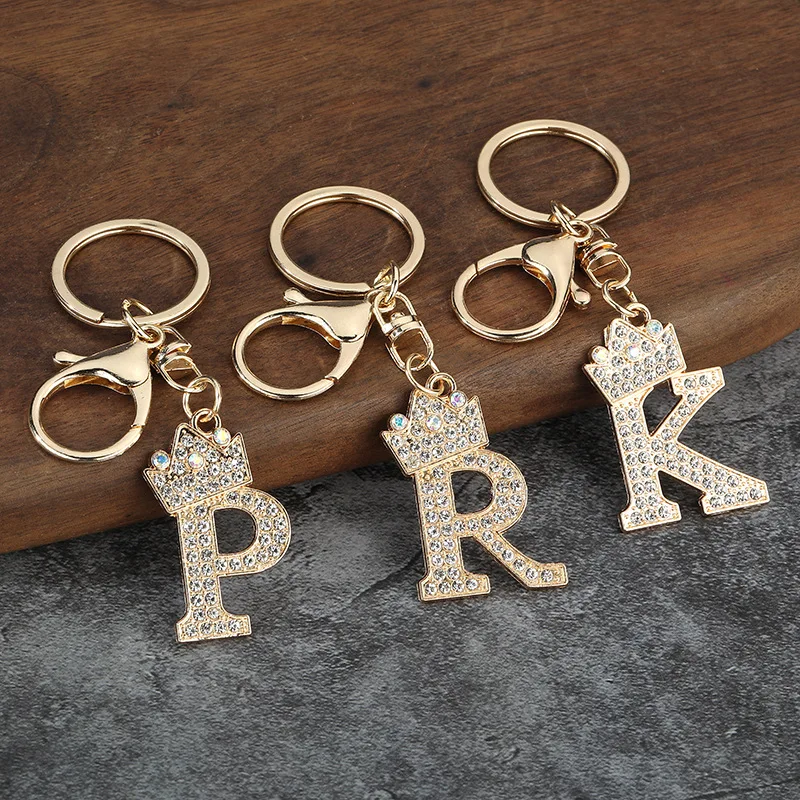 Photo Keyrings For Women Fashion Rhinestone 26 Letter Keychain Luxury Crown Metal Keyring For Women  Girls Car Handabg Phone Pendant Charm DIY Accessoreis AliExpress 36